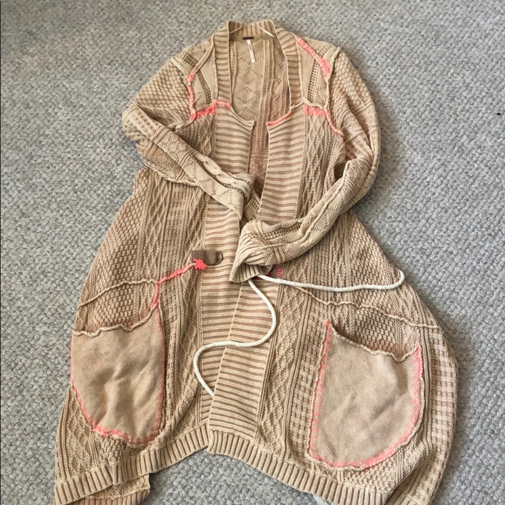 Free people Tan knit sweater